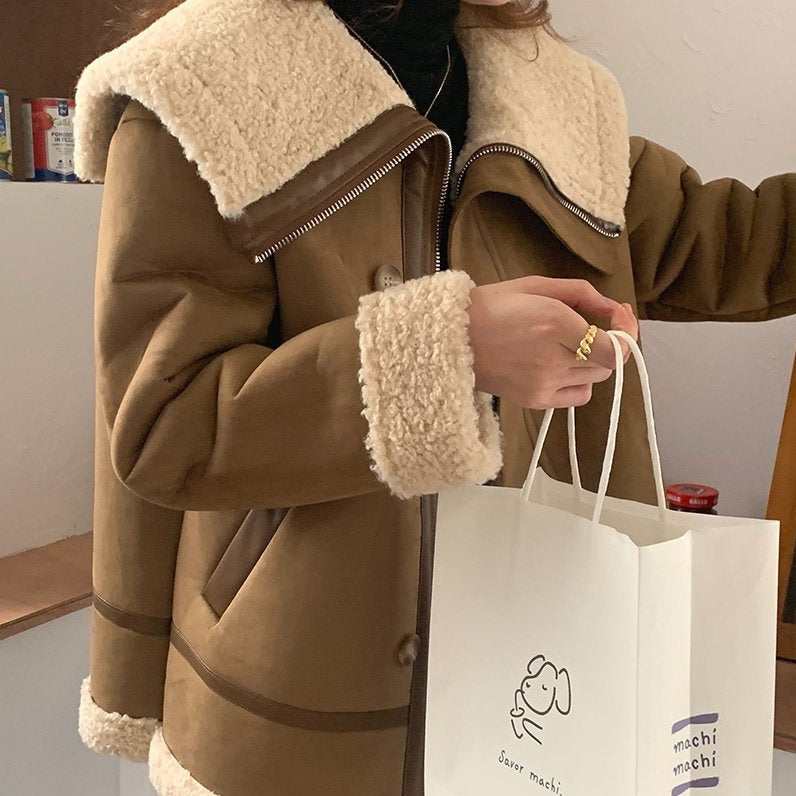 ビッグシルエット ボアジャケット カラフルで大人可愛い♡ S1089