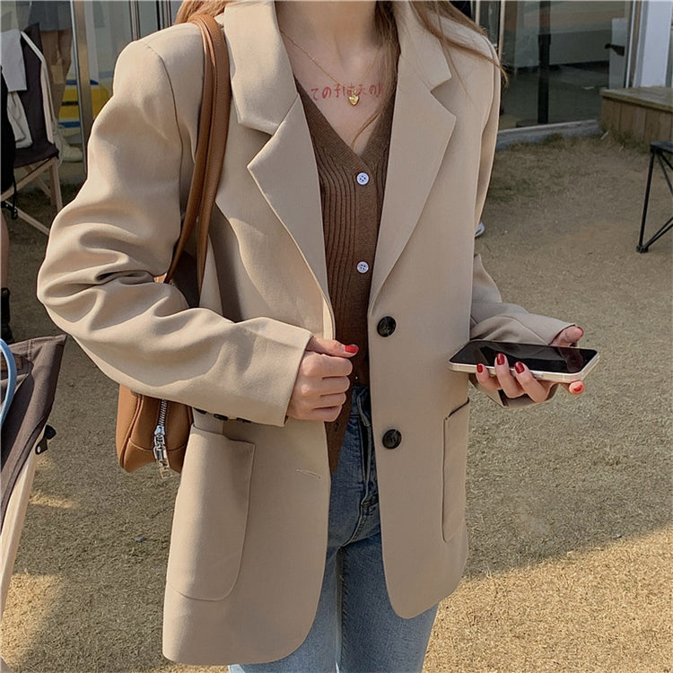 テーラードジャケット ダボっとかわいい襟付きデザイン S1971