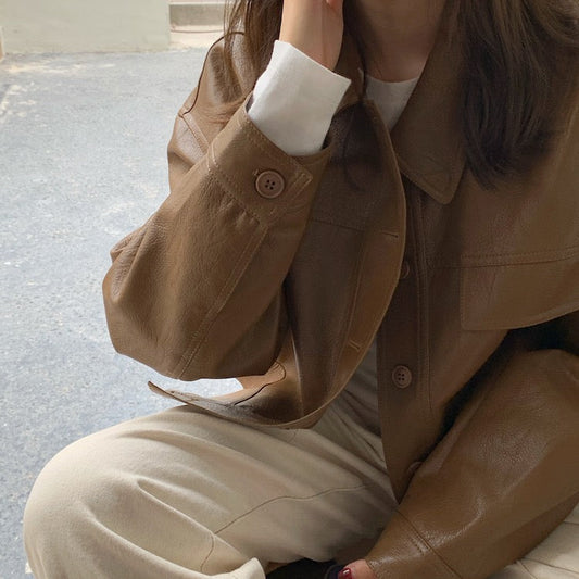 エコレザージャケット♡かっこかわワンピース風 S1328