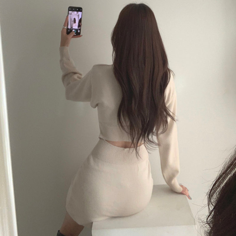 バックオープン セクシー ニットワンピース S1080