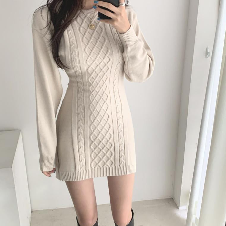 バックオープン セクシー ニットワンピース S1080