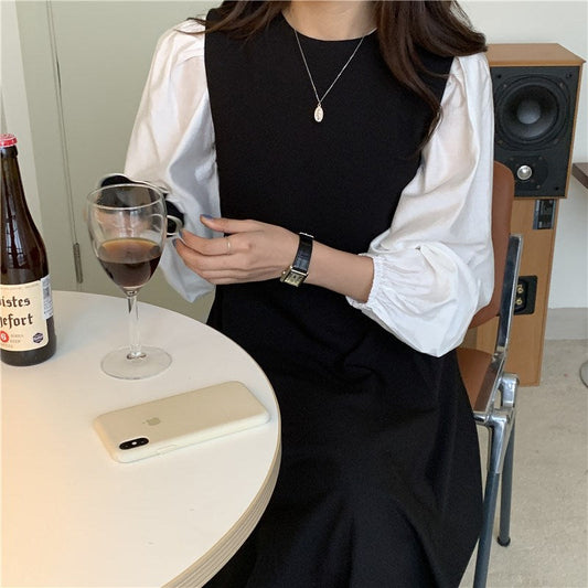 ギャザーブラウス&バックリボンワンピース S1803