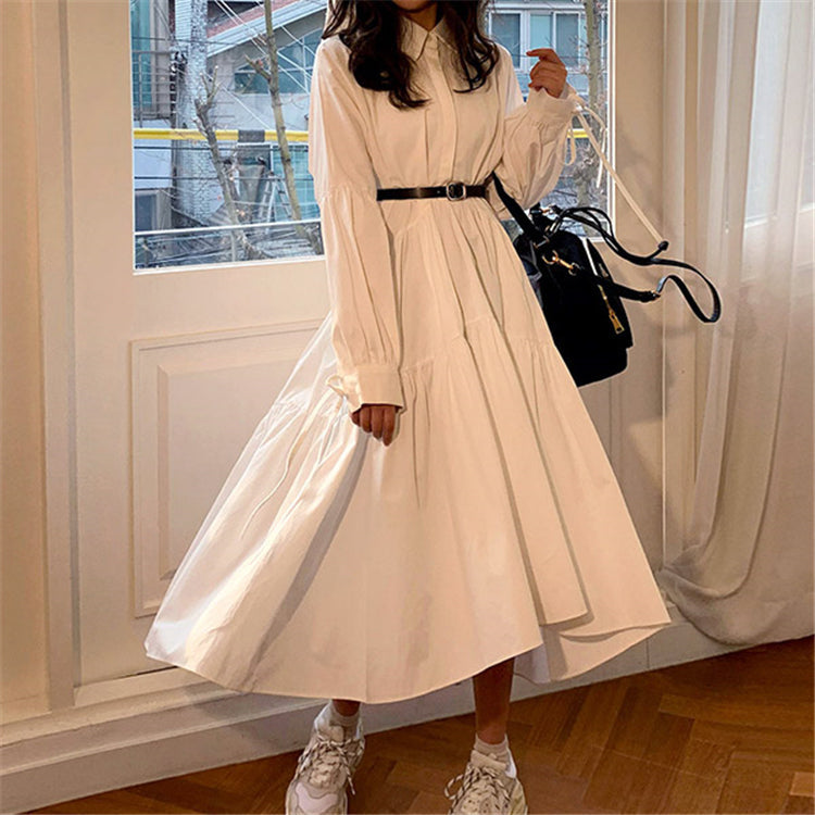 ベルト付きアシメティアードワンピース♡トレンドシルエット S1672