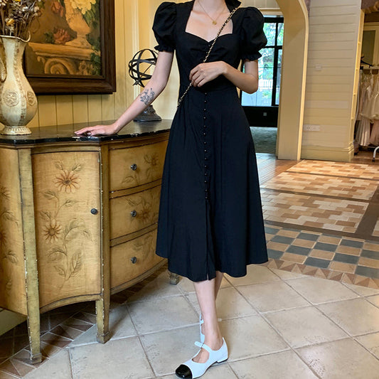 フロントボタンパフスリワンピース♡大人可愛いワンピ S1502