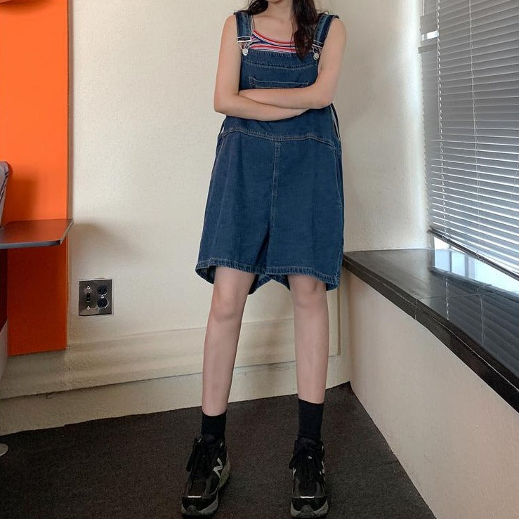 胸ポケット付きデニムサロペット♡カジュアル可愛い S2393