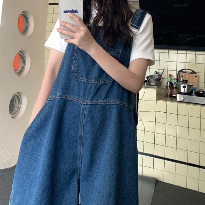 胸ポケット付きデニムサロペット♡カジュアル可愛い S2393