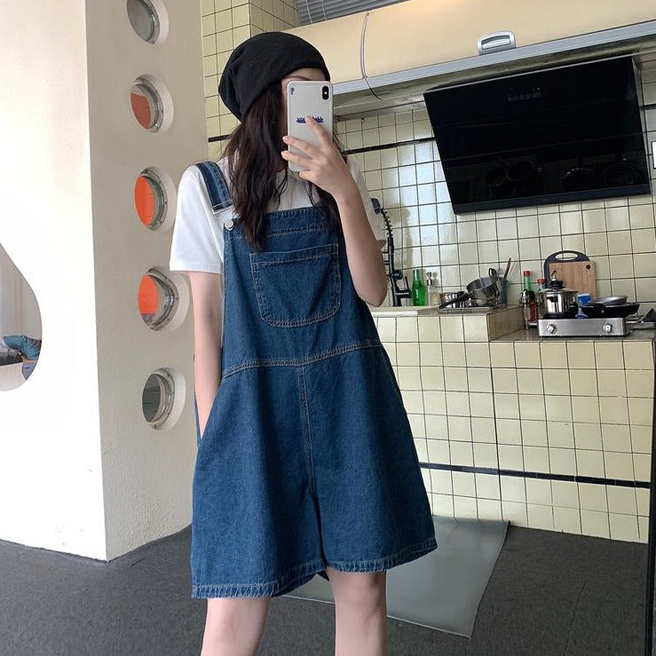胸ポケット付きデニムサロペット♡カジュアル可愛い S2393