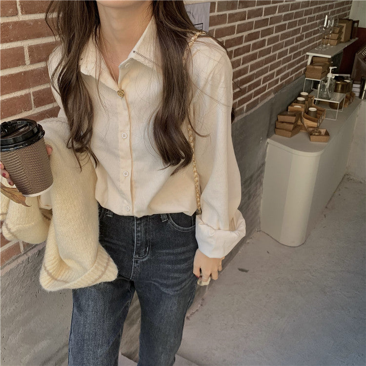 カラーコーデニットベスト&ブラウスセット♡ S1725