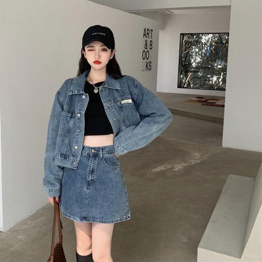 シンプルデニムセットアップ 着回し抜群の定番コーデ S1765