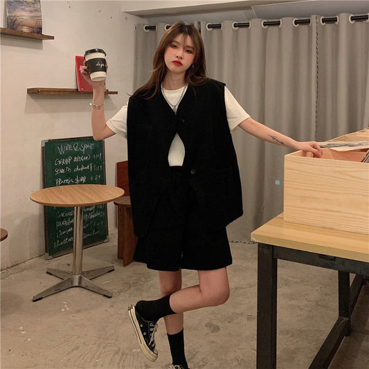 ノースリーブジャケットセットアップ♡ガーリーでカジュアルな着こなし S1618