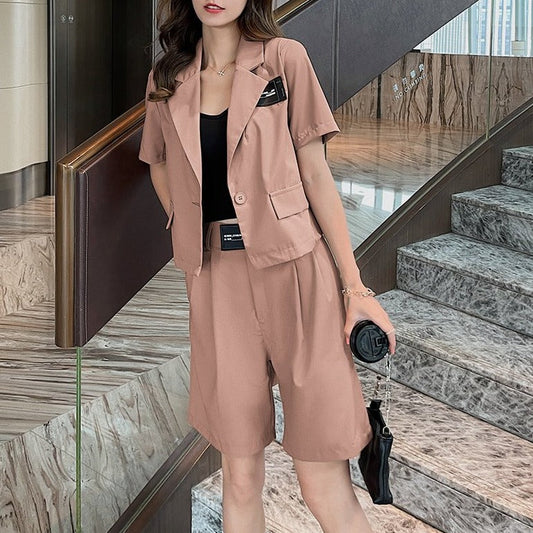 半袖ジャケット&ハーフパンツ セットアップ カジュアルコーデ S1447