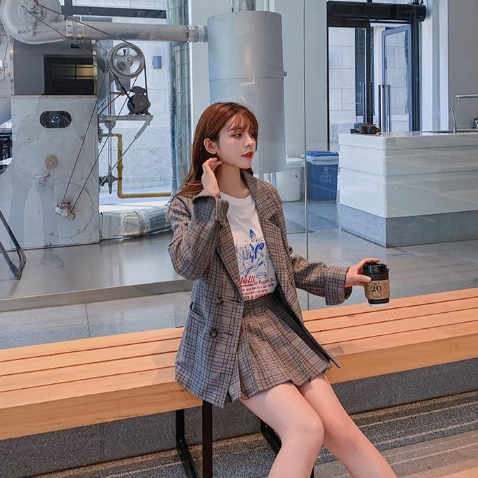 大人可愛いチェックセットアップ♡ S2568