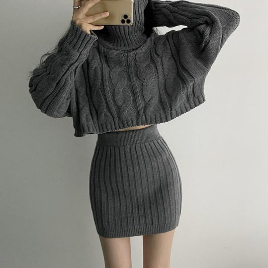 ハイネックニットツーピース ガーリーコーデに♡ S1081