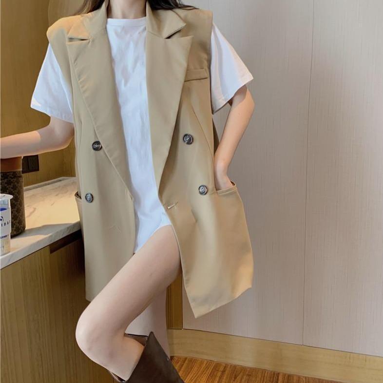 ダブルボタントレンチベスト♡大人可愛いフレンチスタイル S2615