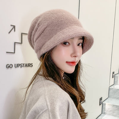 アンゴラブレンドのふんわりニット帽♡小顔効果抜群 S1146