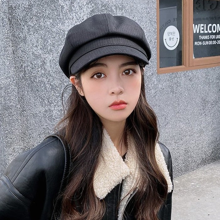 シンプルカラーキャスケット 秋冬フェルトで大人可愛い S2552