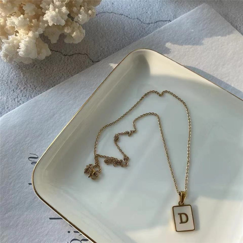 スクエアアルファベット イニシャルネックレス♡ S2545