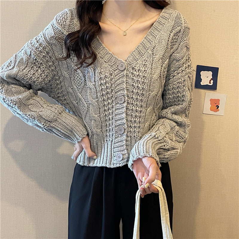 ケーブル編みカーディガン♡ルーズ袖でかわいい S1295