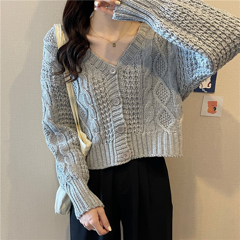 ケーブル編みカーディガン♡ルーズ袖でかわいい S1295