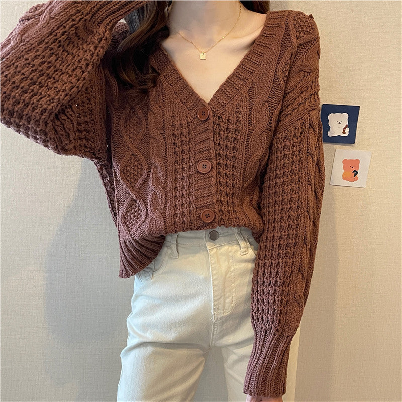 ケーブル編みカーディガン♡ルーズ袖でかわいい S1295