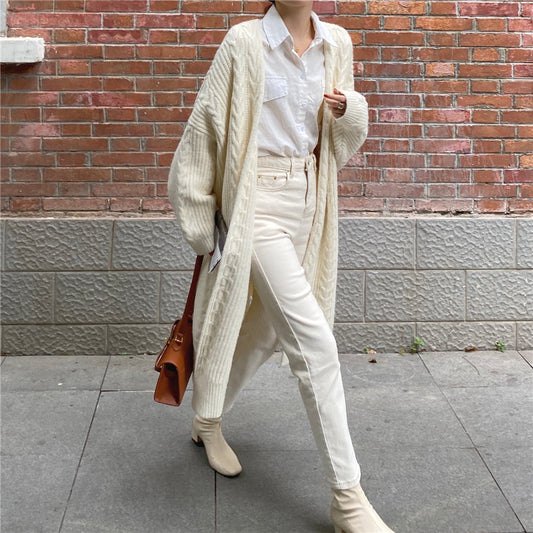 ケーブル編みロングカーディガン♡こなれガーリーに S1294