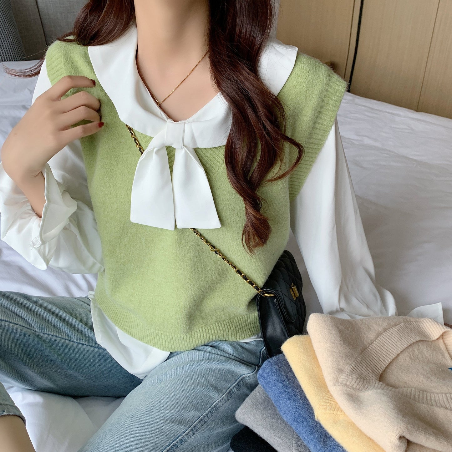 ふんわりタッチのベスト♡ S2632