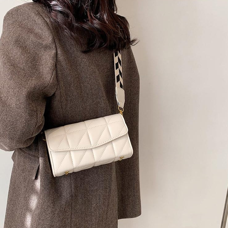 キャンバスベルトキルトミニバッグ♡オシャレ斜めキルト S2675