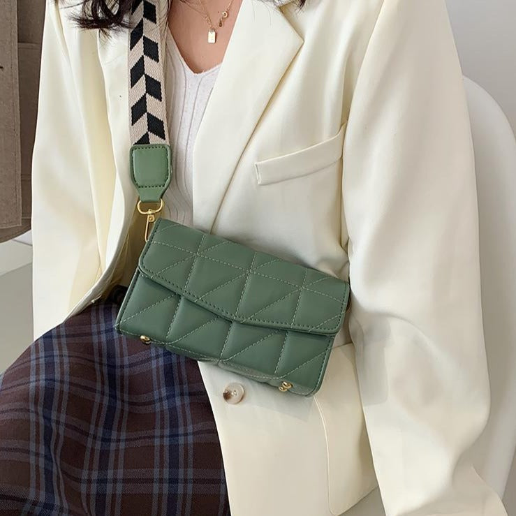 キャンバスベルトキルトミニバッグ♡オシャレ斜めキルト S2675