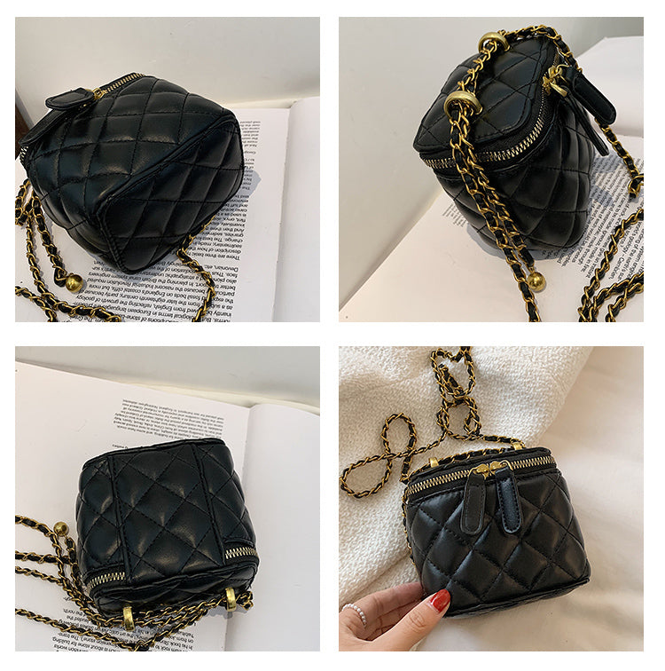 キルトミニバッグ♡ゴールドメタルで上品なバニティ S2548