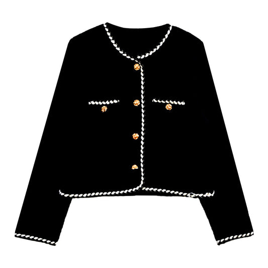 大人可愛いバイカラーニットカーディガン S1932