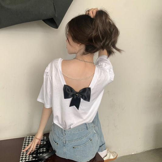 バックリボンが可愛いトップス S1553