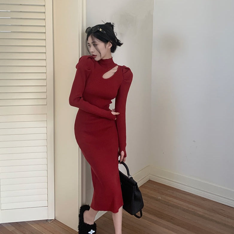 カットオフニットワンピース♡フロントボタンで大人可愛い S1935