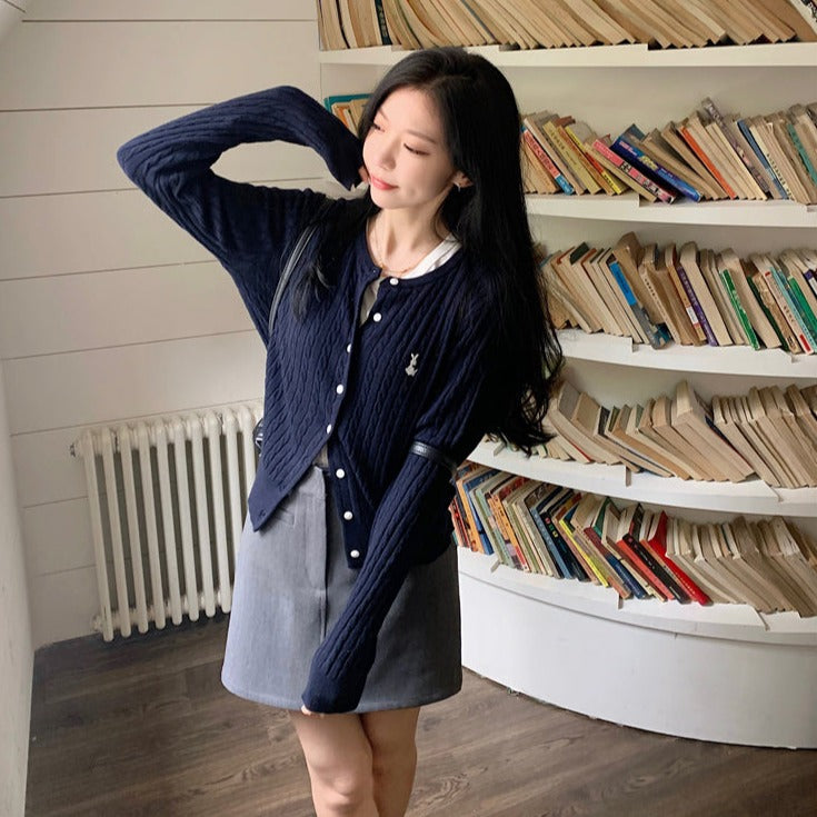 刺繍リブカーディガン3点セット【単品OK】 S1311