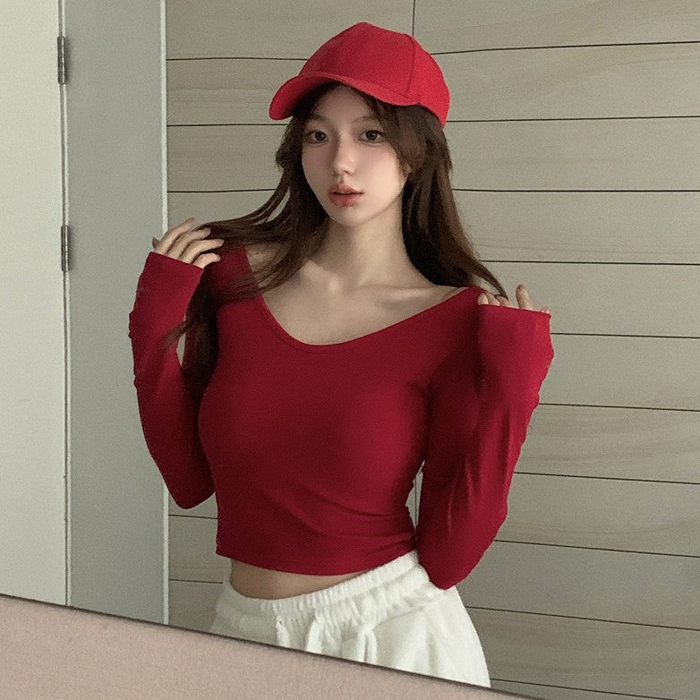 シンプルクロップTシャツ カジュアルに可愛く S1662