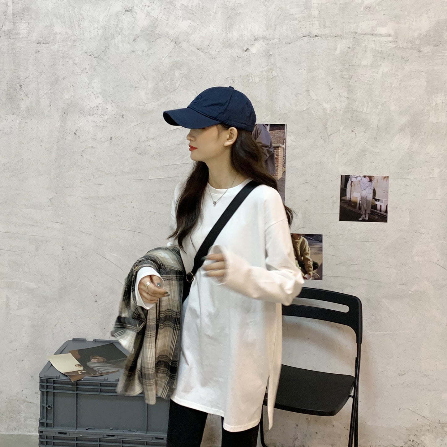 シンプルベーシックTシャツ 長袖プルオーバー S1958