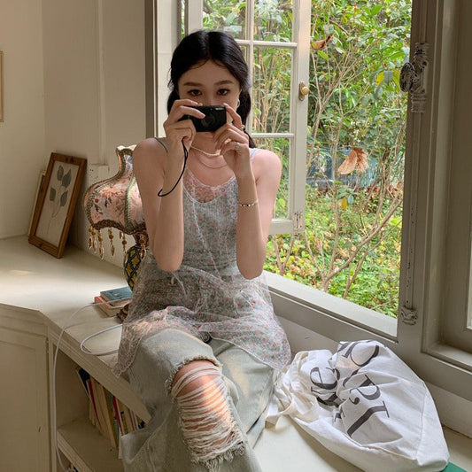 シアーキャミ2点セットで大人可愛いコーデ S1386