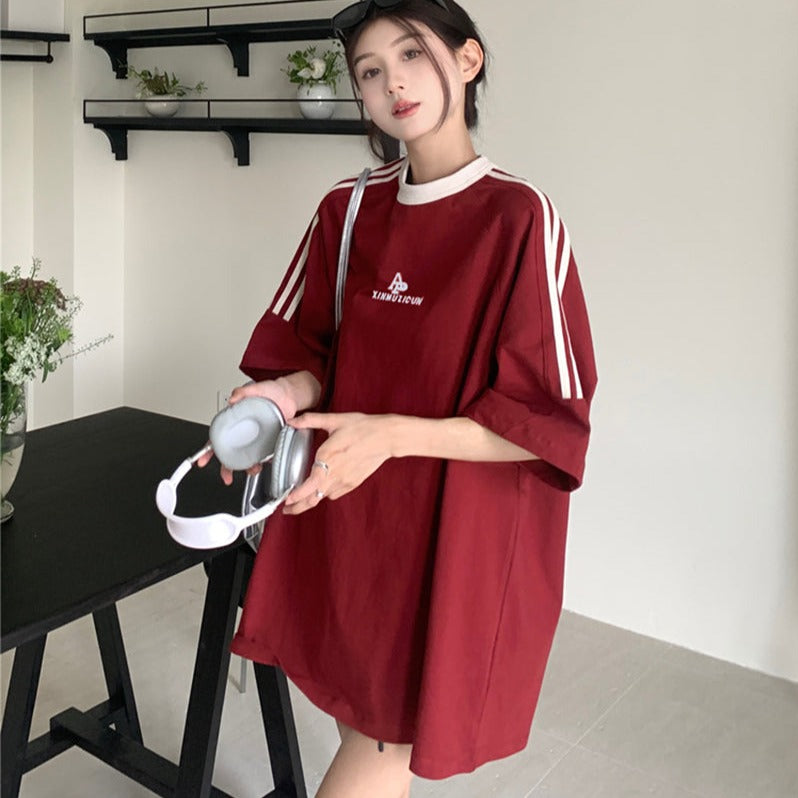 ライン柄オーバーサイズTシャツ S1369
