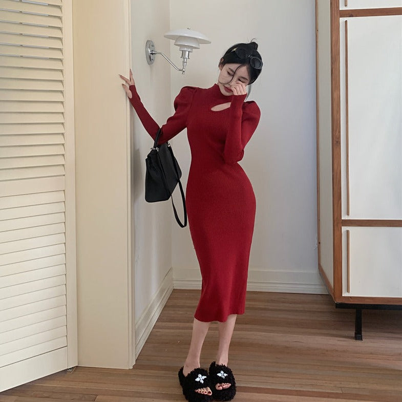 カットオフニットワンピース♡フロントボタンで大人可愛い S1935