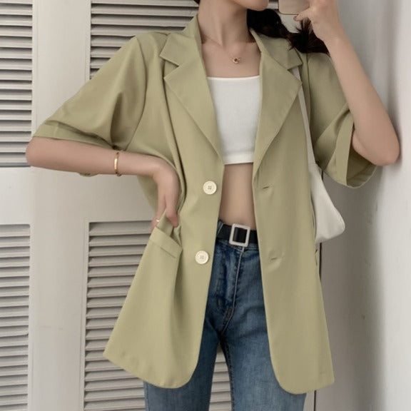 7色展開の半袖シングルジャケット♡ S1640