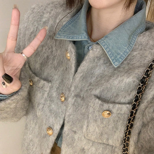 ショート丈デニムシャツ♡カジュアルに可愛く S1206