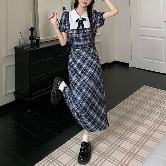 半袖チェックワンピース 2タイプで大人可愛い♡ S1318