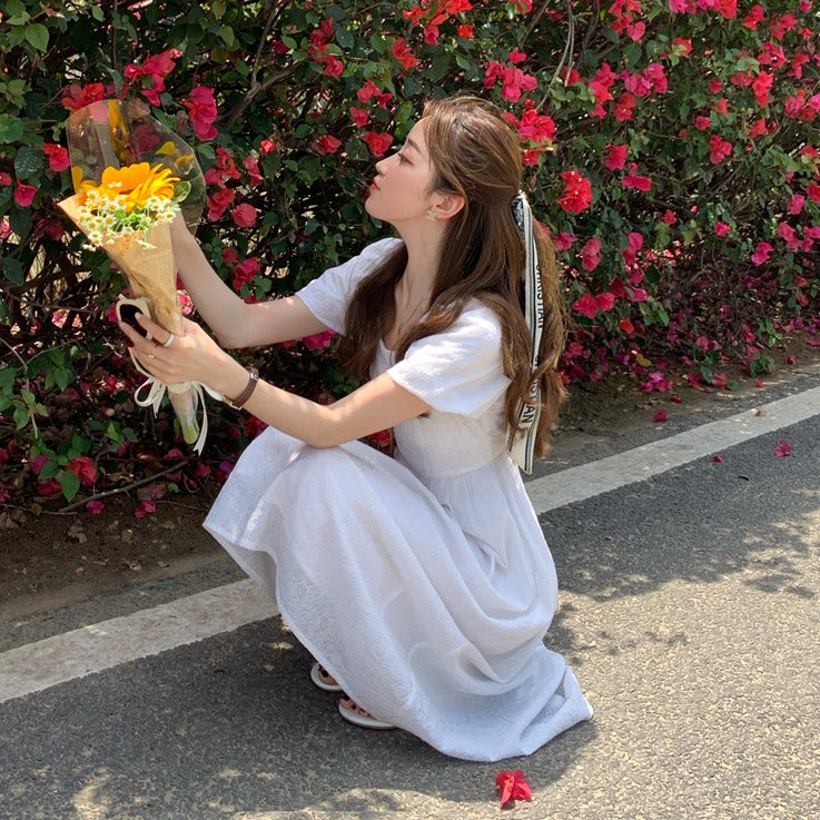 パフスリーブの花柄ワンピース♡ S1511