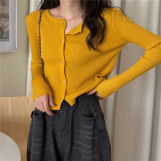 バイカラーリブショートカーディガン♡ S1905