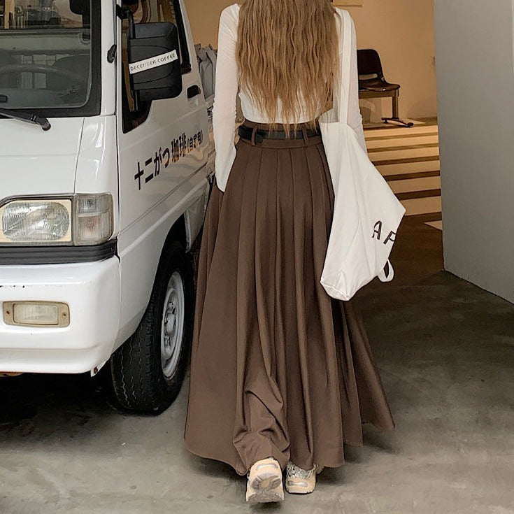 ベルト付きワイドスカート♡大人可愛いシルエット S1005