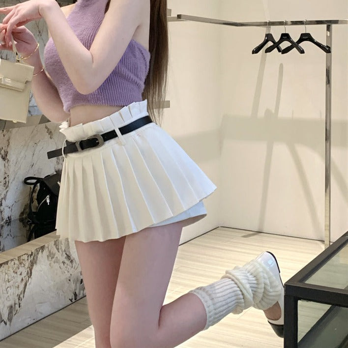 プリーツショートパンツ♡脚長効果で大人可愛い S1370