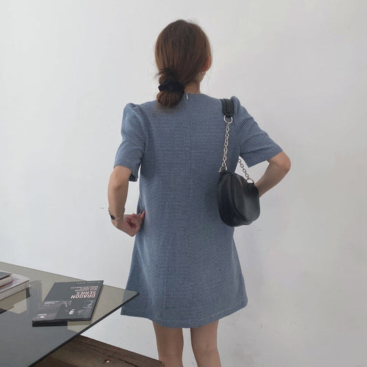 パールボタン半袖ワンピース♡大人可愛いデザイン S1360