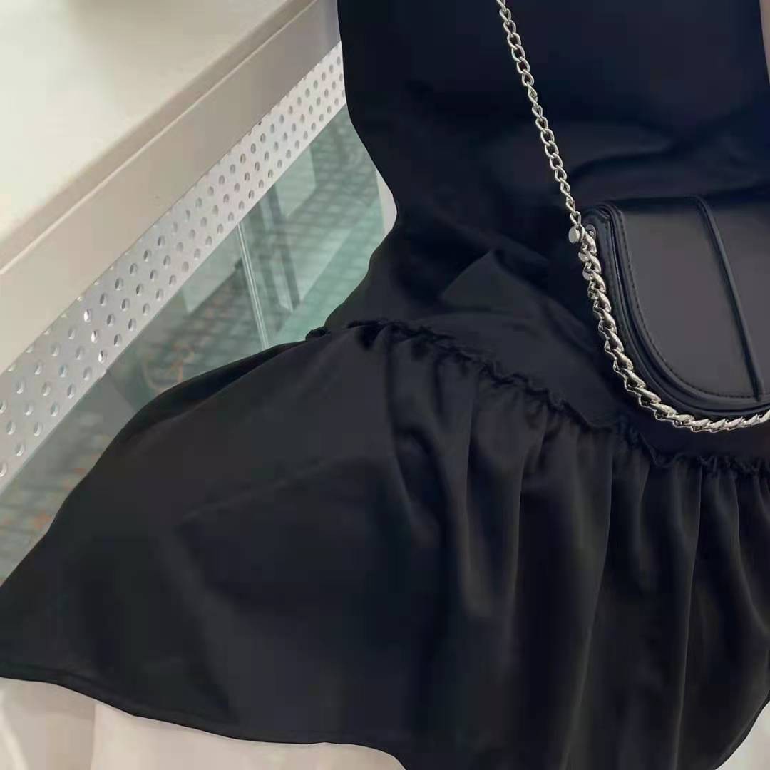 シルバーチェーンブラックミニバッグ♡ S1807