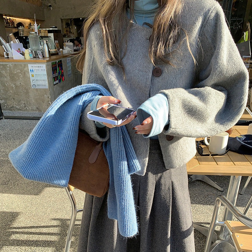 フェイクウールのゆるふわショートコート♡ S1056