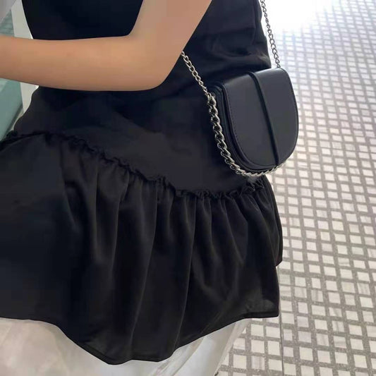 シルバーチェーンブラックミニバッグ♡ S1807