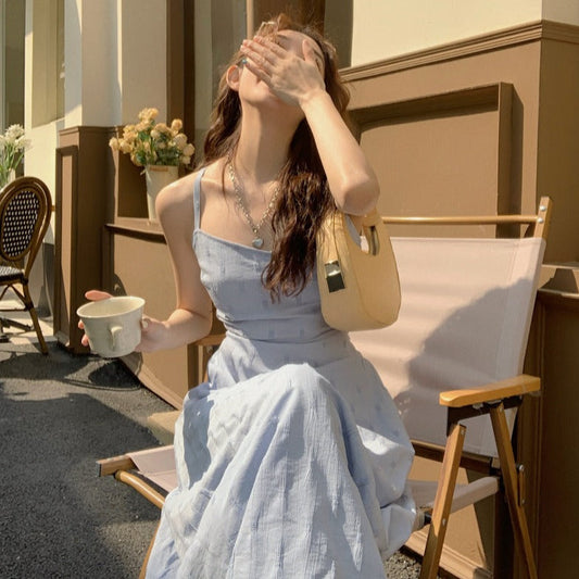 立体刺繍キャミワンピース 春らしいフレアシルエット S1664